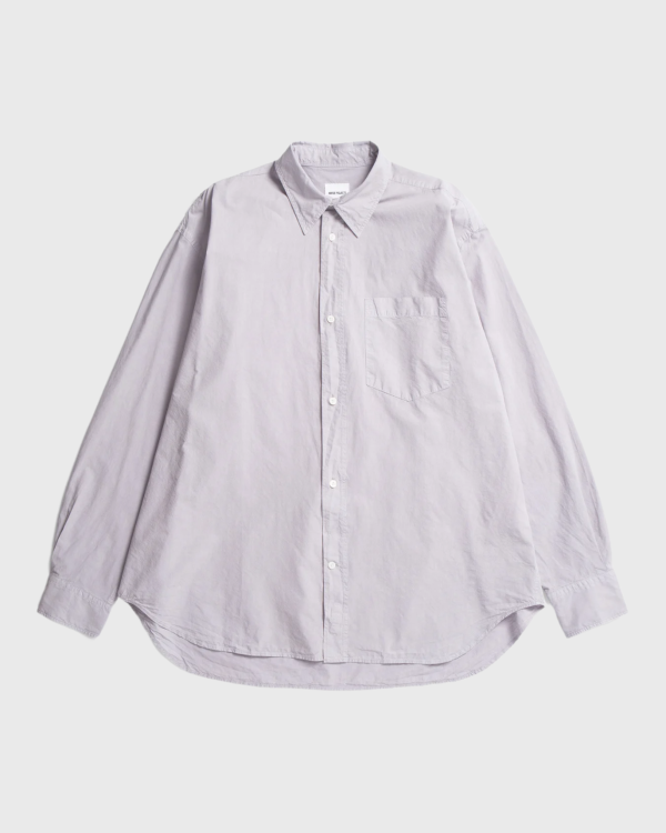 NORSE PROJECTS - Mo cotton tencel shirt crocus purple - vue de face