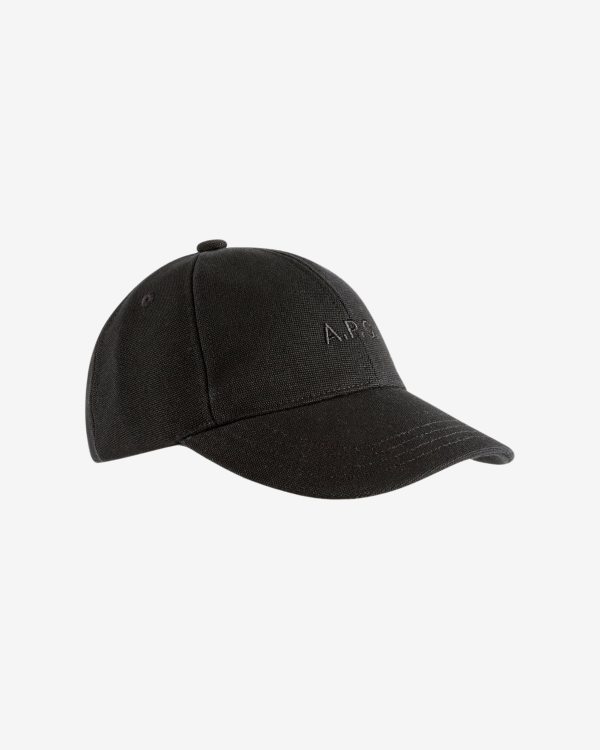 Casquette A.P.C. noire modèle Charlie vue de face