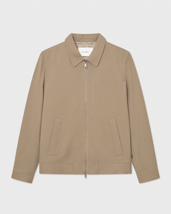 Détail de la veste coach Como Les Deux caramel plomb