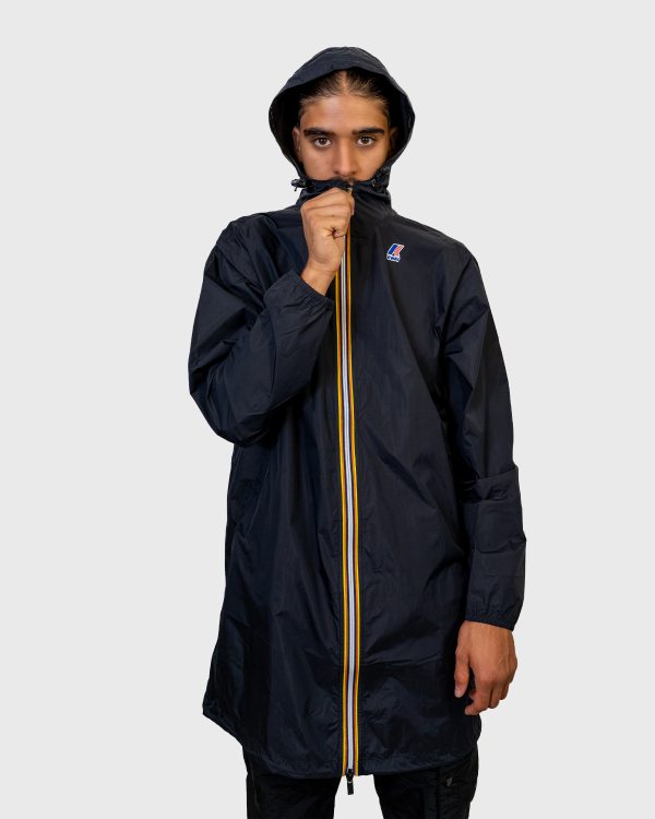 Coupe-vent K-Way noir long pour homme et femme