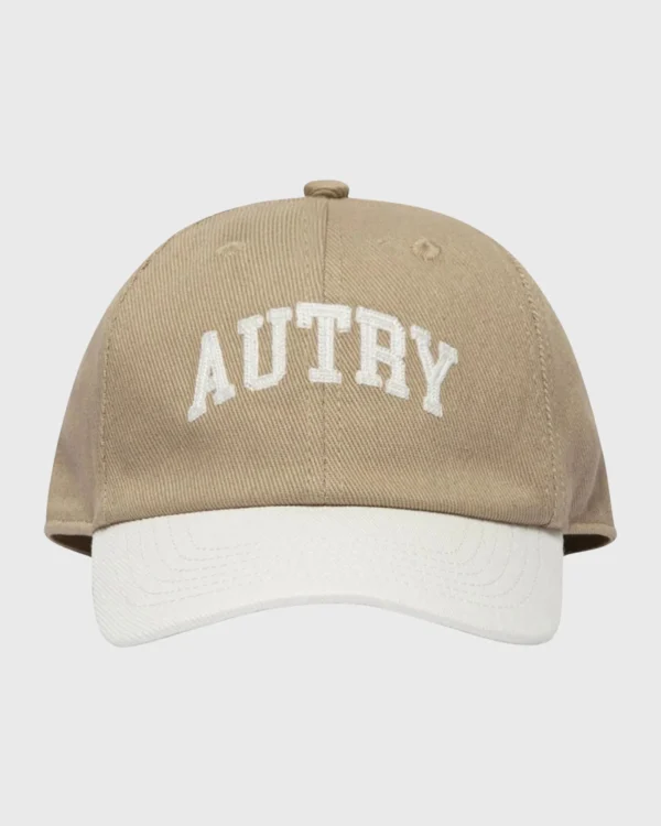 casquette Autry beige et blanche avec logo brodé