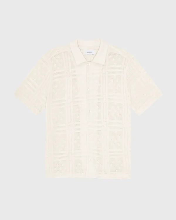 Vue de face chemise pointelle Les Deux eggnog white