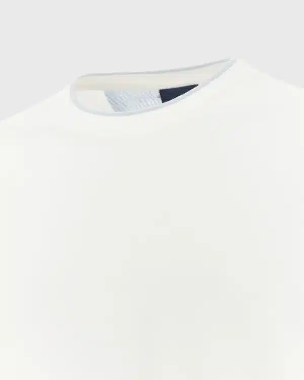 Détail col rond t-shirt Paul & Shark blanc