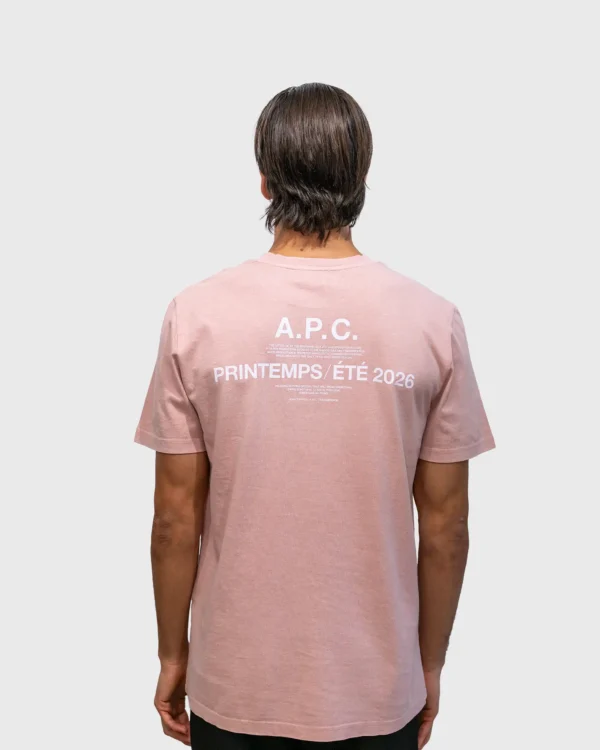 Imprimé blanc dos t-shirt A.P.C. Printemps rose