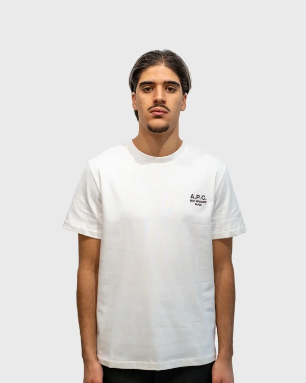 T-shirt A.P.C. Rue Madame blanc coton épais