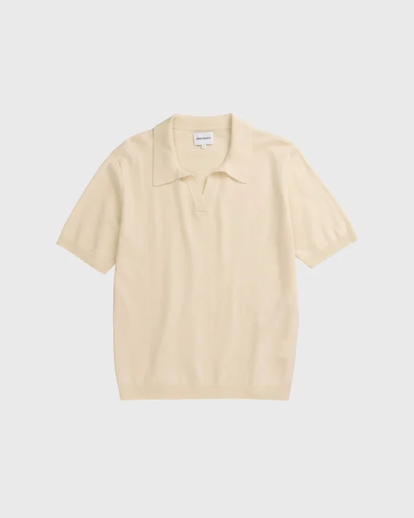 polo Norse Projects natural ecru homme coton papier