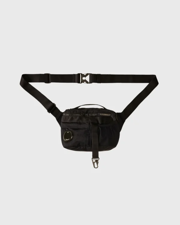 cp company nylon b lens waistbag total eclipse bleu