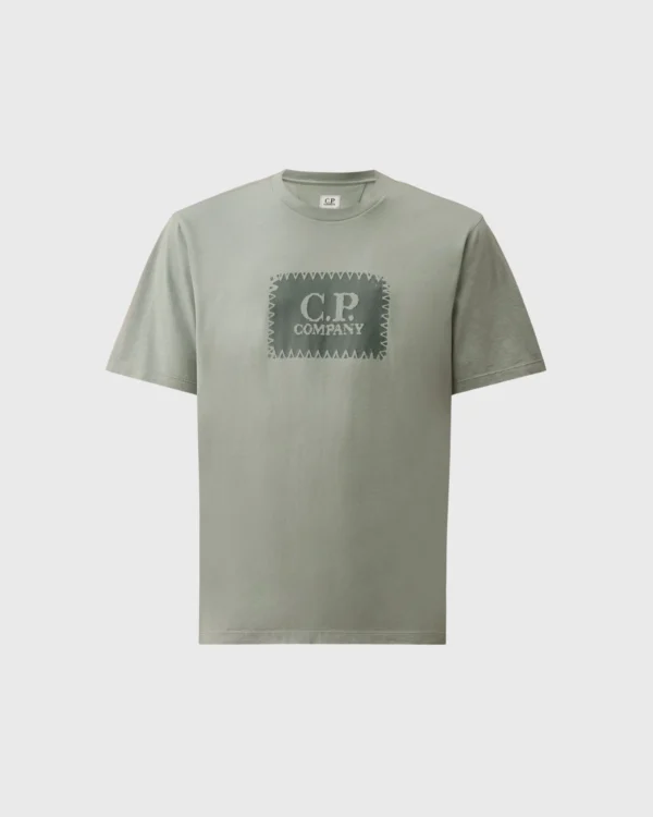 t-shirt C.P. Company bleu clair homme jersey coton