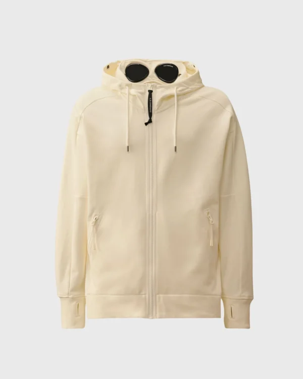 sweat capuche CP Company blanc lunettes Goggle