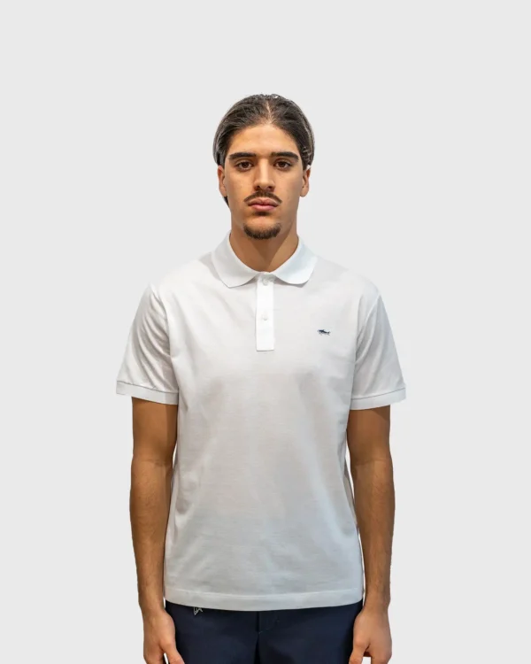 Polo Paul & Shark blanc coton piqué homme