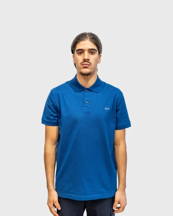 Polo Paul & Shark bleu coton piqué homme