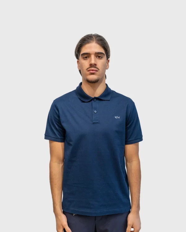 Polo Paul & Shark bleu marine coton piqué homme