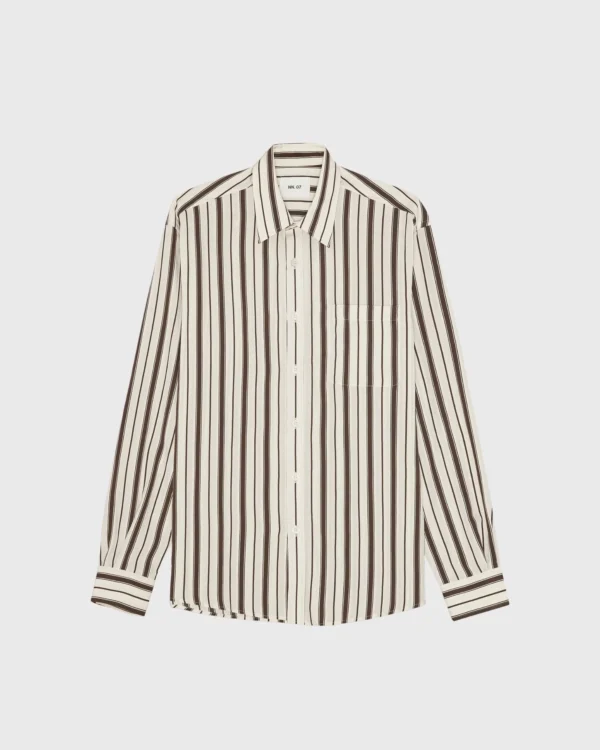 chemise NN07 Deon viscose Deep Truffle homme