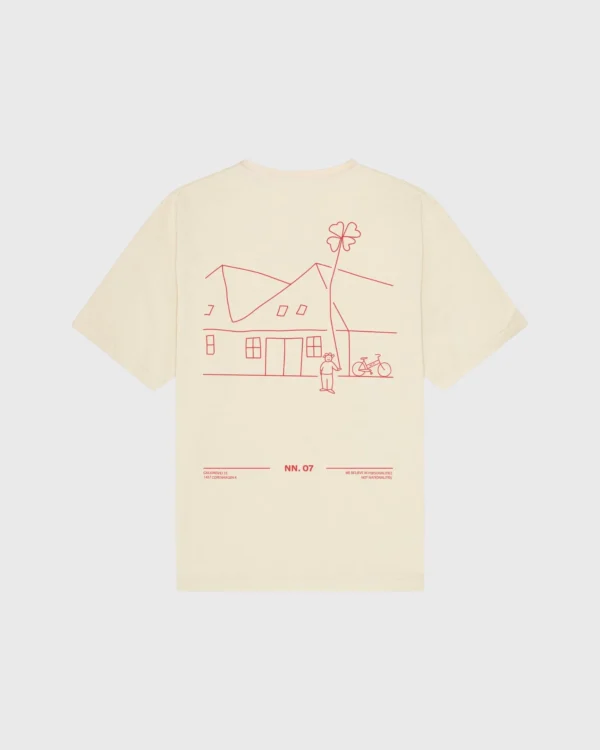 t-shirt blanc NN07 Jett imprimé dos graphique