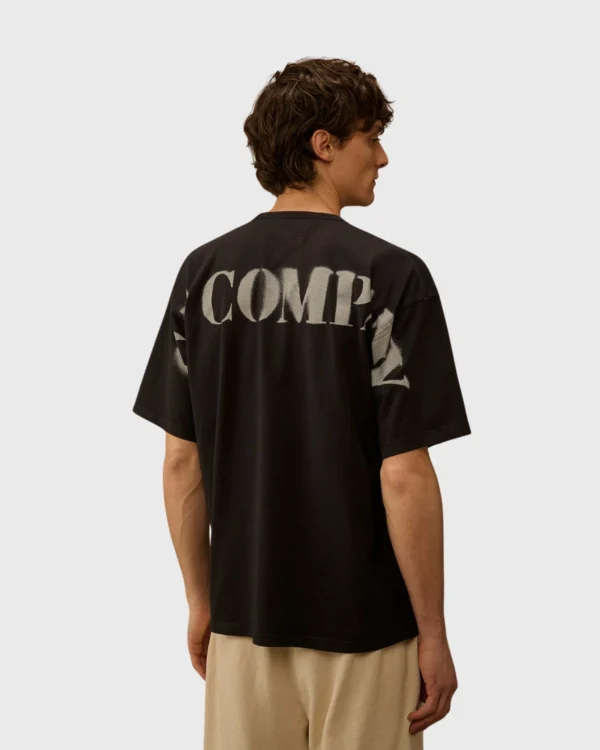 imprime stencil dos t shirt CP Company noir