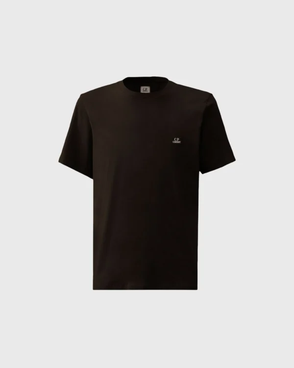 t-shirt C.P. Company noir logo patch homme