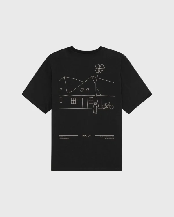 t-shirt NN07 Jett noir homme coton bio dos